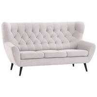 3-SITZER-SOFA Webstoff Beige  - Beige/Schwarz, Design, Holz/Textil (187/101/95cm) - Stylife