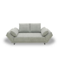 SCHLAFSOFA Cord, Mikrofaser Hellgrau  - Hellgrau/Schwarz, Design, Textil/Metall (210/95/97cm) - MID.YOU