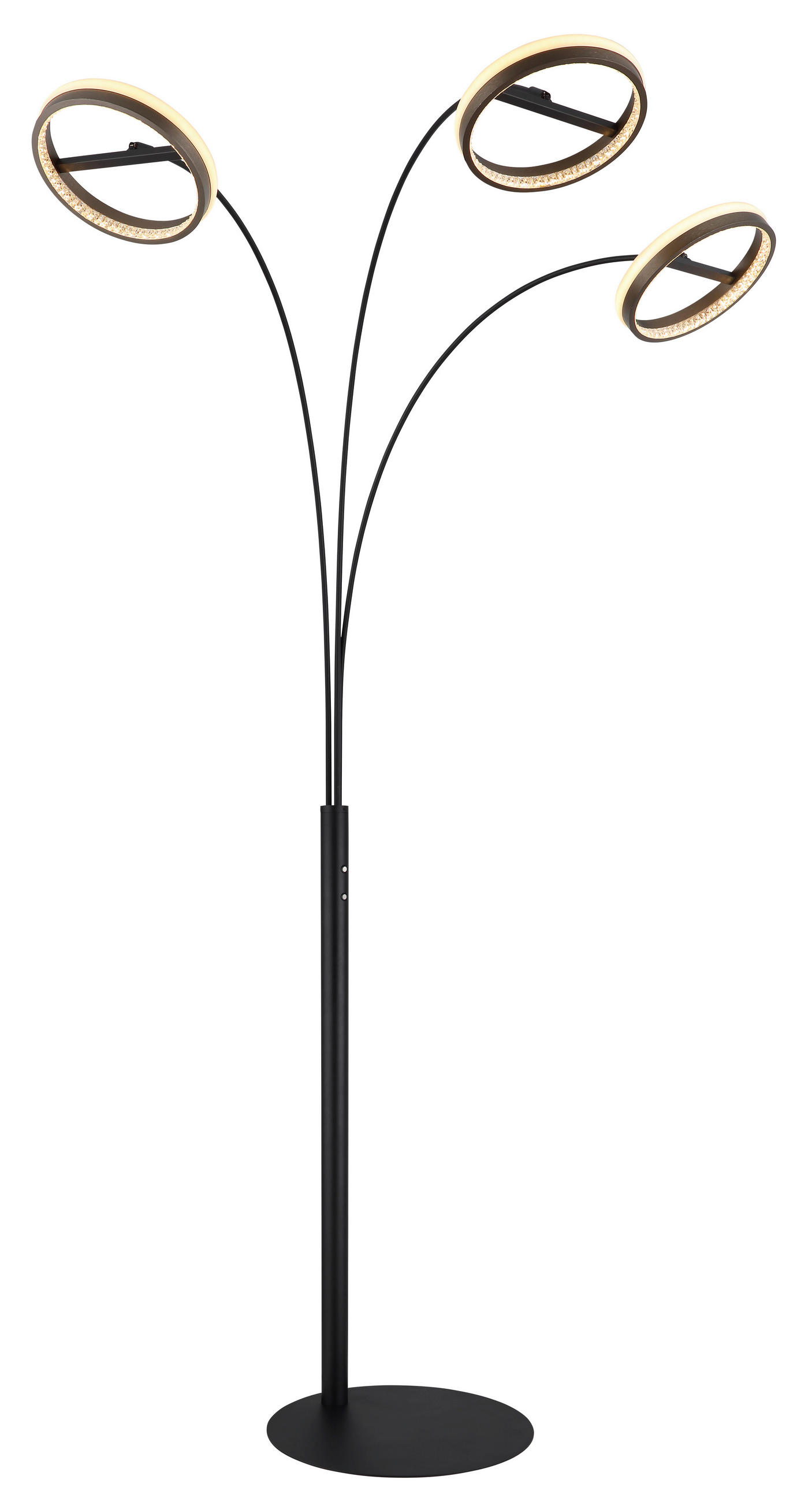 LED-STEHLEUCHTE 83,7/102,3/190,2 cm    - Klar/Dunkelgrau, Design, Kunststoff/Metall (83,7/102,3/190,2cm) - Globo