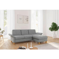 ECKSOFA ROCHELLE E Grau Flachgewebe  - Eichefarben/Grau, KONVENTIONELL, Holz/Textil (251/164cm) - Sit & More