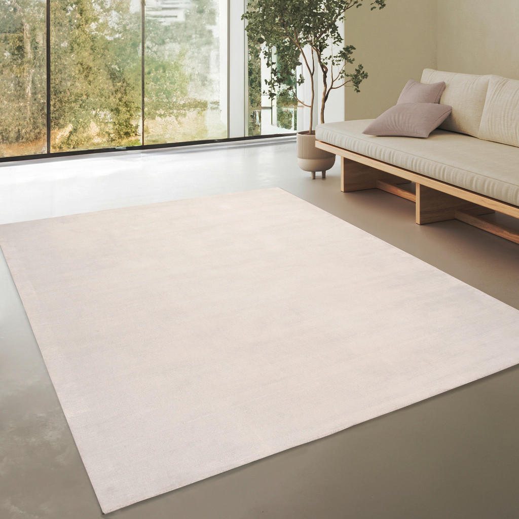 Thumbnail - Novel Webteppich Arte, Weiß, Textil, Uni, rechteckig, 200x290 cm, Care & Fair, für Fußbodenheizung geeignet, in verschie...