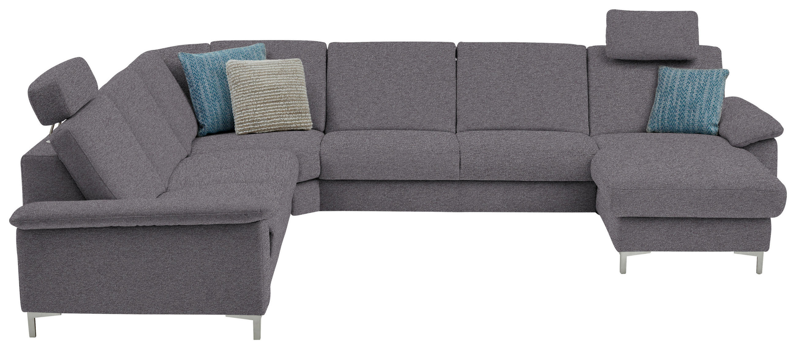 SOFFA i chenille grå  - aluminiumfärg/grå, Design, metall/textil (265/333/170cm) - Dieter Knoll