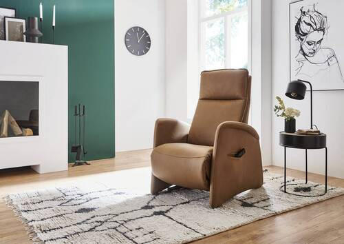 RELAXSESSEL Mikrofaser Aufstehhilfe    - Schwarz/Braun, Design, Kunststoff/Textil (90/114/87-176cm) - Valdera