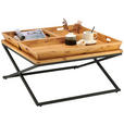COUCHTISCH in Holz, Metall, Holzwerkstoff 80/80/38 cm - Eichefarben/Schwarz, Design, Holz/Holzwerkstoff (80/80/38cm) - Hom`in