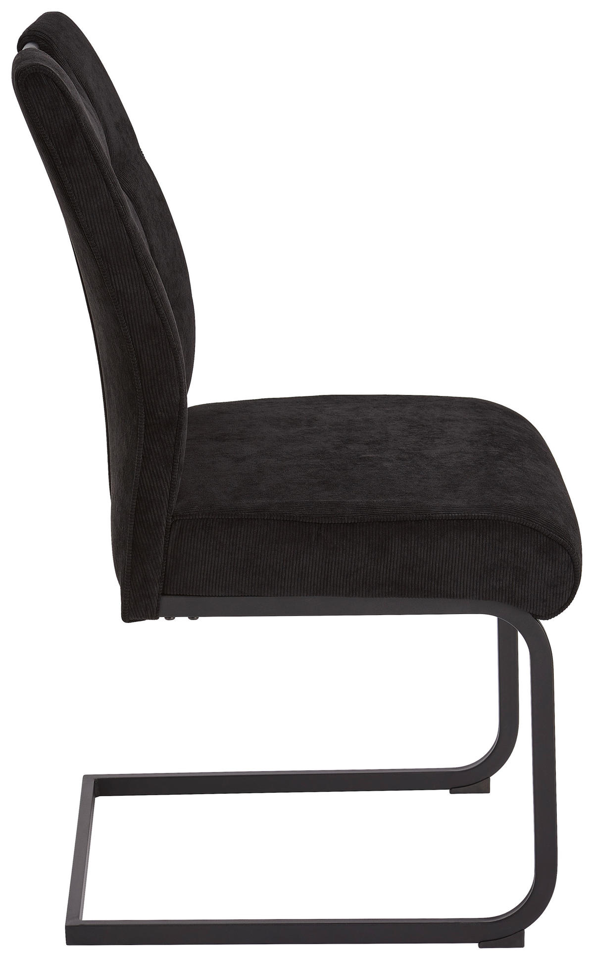 SCHWINGSTUHL  in Eisen Cord  - Schwarz, MODERN, Textil/Metall (49/98/61cm) - Livetastic