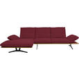 ECKSOFA  in Flachgewebe Bordeaux  159/314 cm  - Bordeaux/Schwarz, Design, Holz/Textil (159/314cm) - Dieter Knoll