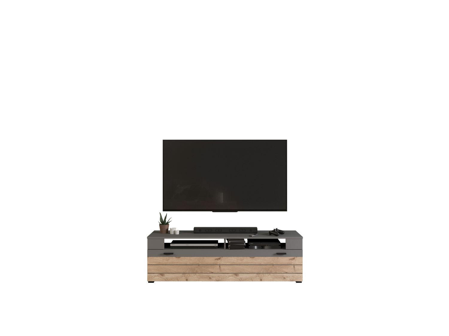 TV-ELEMENT - Schwarz, KONVENTIONELL, Holzwerkstoff/Kunststoff (140/42/40cm) - MID.YOU