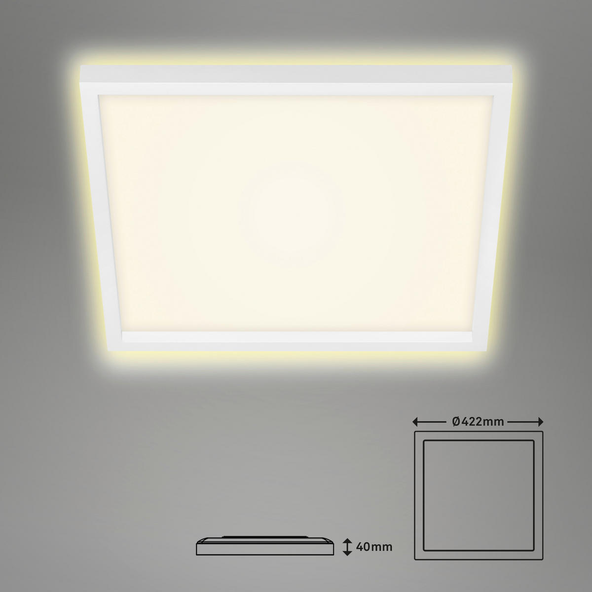 LED-DECKENLEUCHTE 42,2/42,2/4 cm   - Weiß, Basics, Kunststoff (42,2/42,2/4cm)