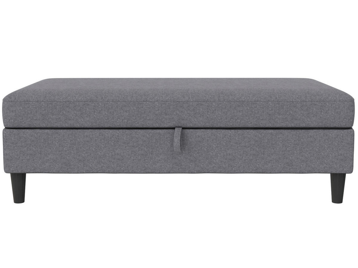 HOCKER in Textil Grau  - Schwarz/Grau, Basics, Kunststoff/Textil (130/43/69cm) - Livetastic