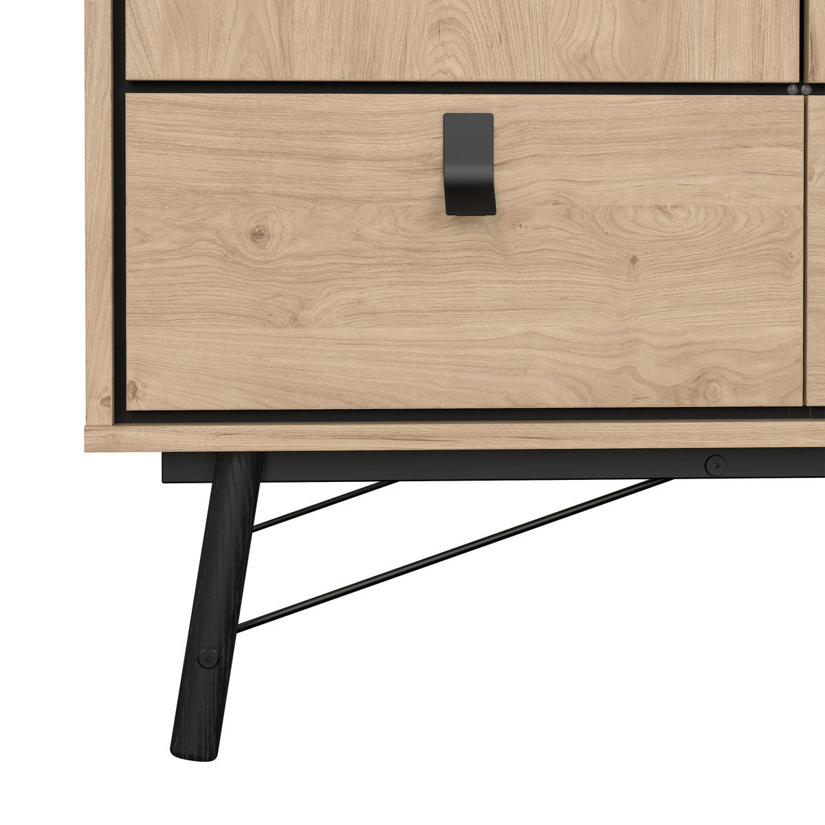 KLEIDERSCHRANK in Eichefarben  - Eichefarben/Schwarz, Modern, Holzwerkstoff/Metall (150,2/200,4/60,1cm) - MID.YOU