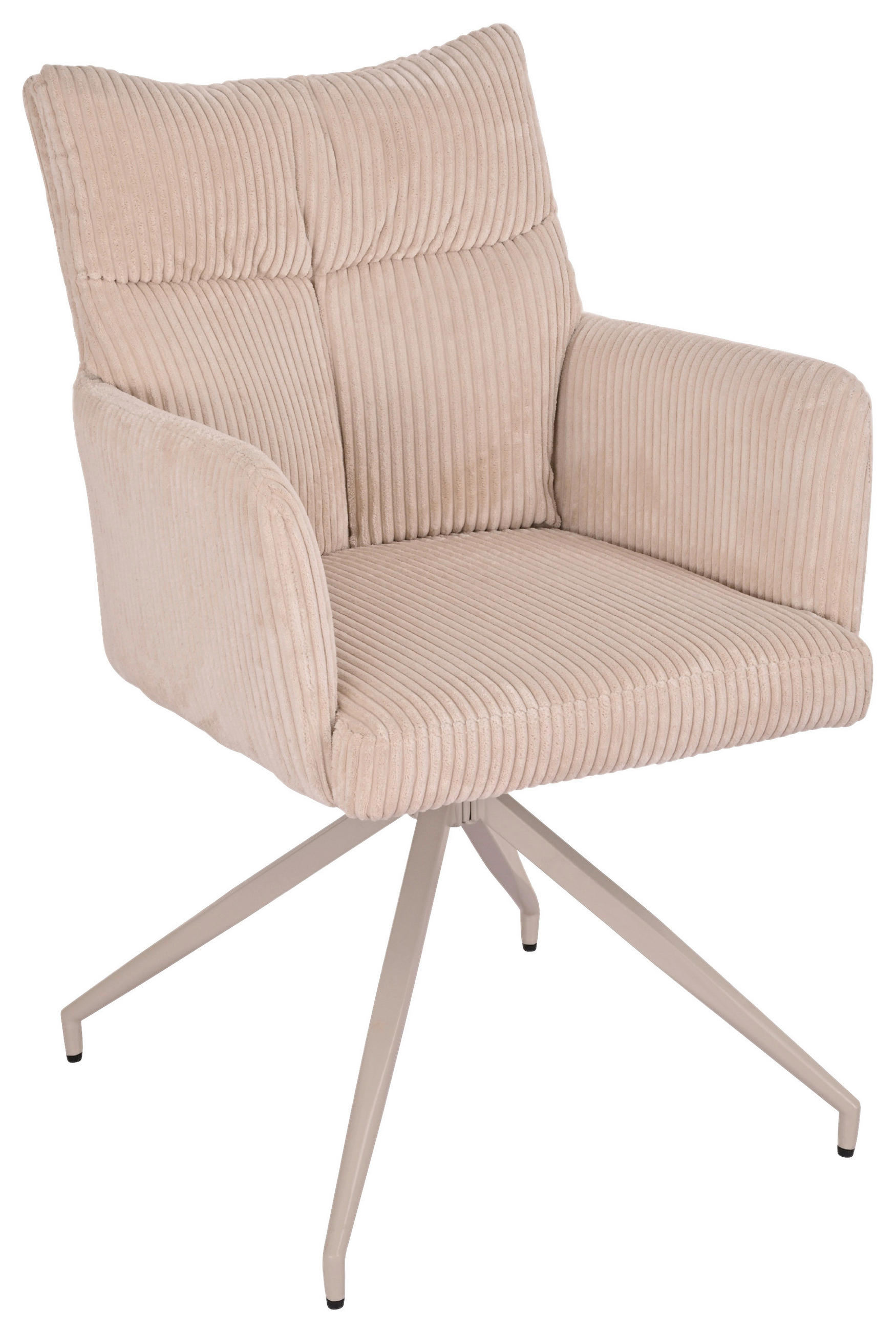 ARMLEHNSTUHL  in Eisen Cord  - Beige/Creme, MODERN, Textil/Metall (57/89/67cm) - MID.YOU