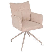 ARMLEHNSTUHL  in Eisen Cord  - Beige/Creme, MODERN, Textil/Metall (57/89/67cm) - MID.YOU