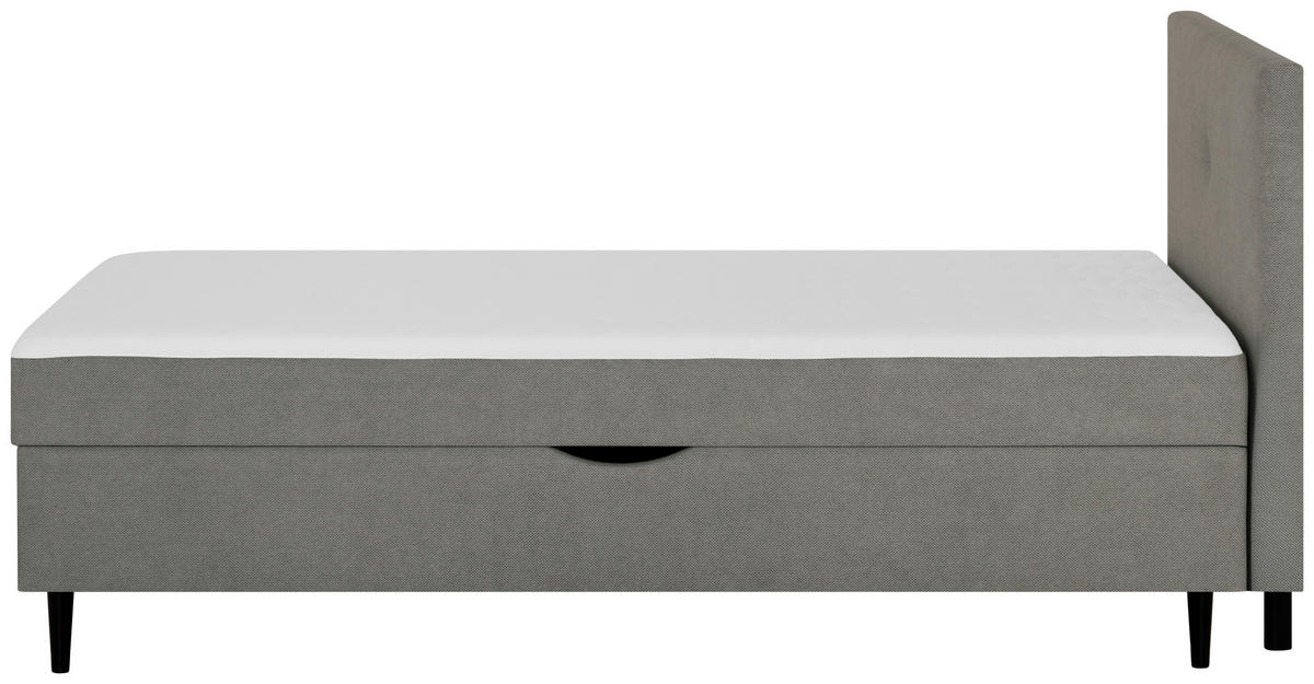 BOXBETT 120/200 cm  in Graphitfarben  - Graphitfarben/Schwarz, Konventionell, Textil (120/200cm) - P & B