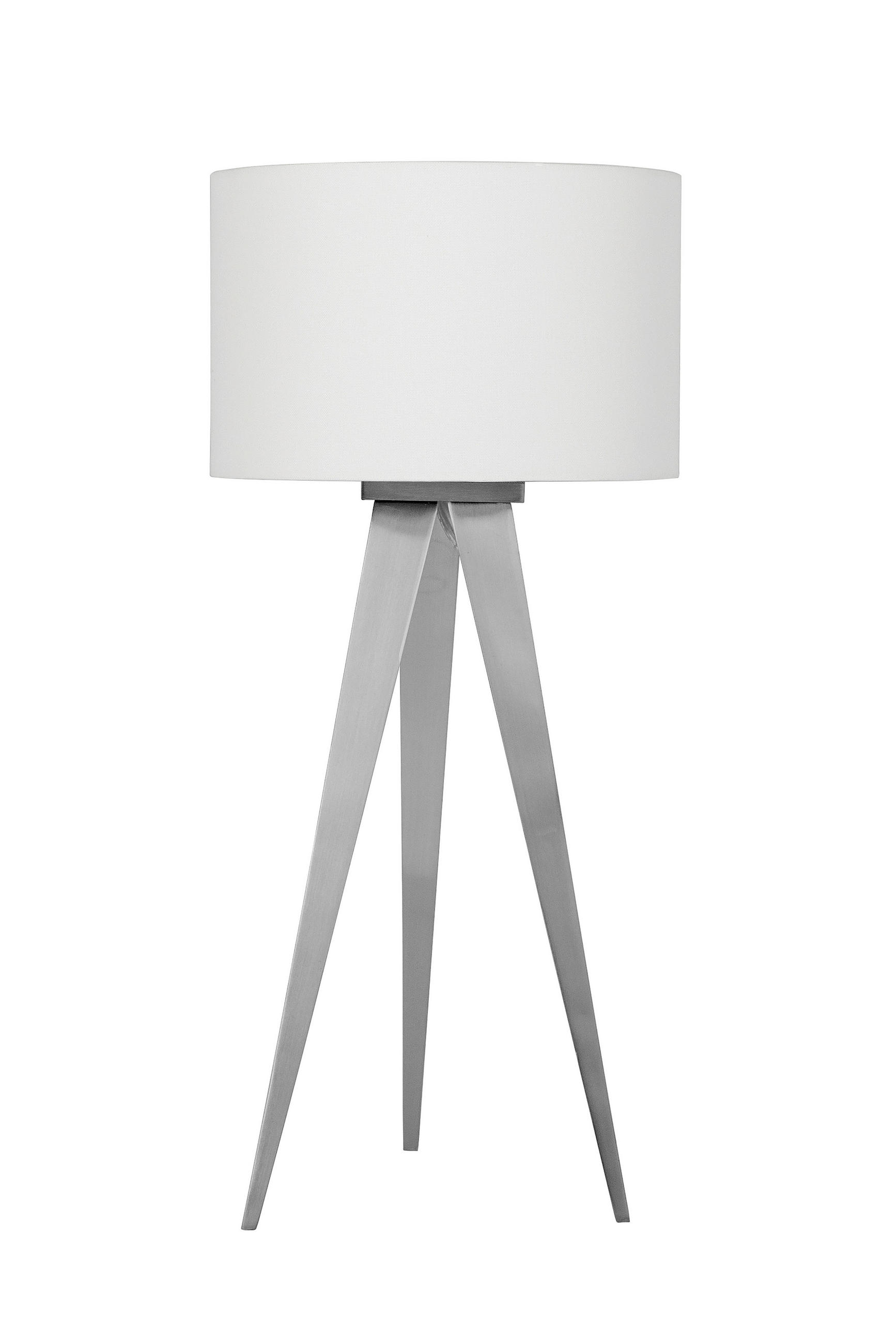 TISCHLEUCHTE Tripod 28/61,5 cm   - Nickelfarben, Design, Textil/Metall (28/61,5cm) - Näve