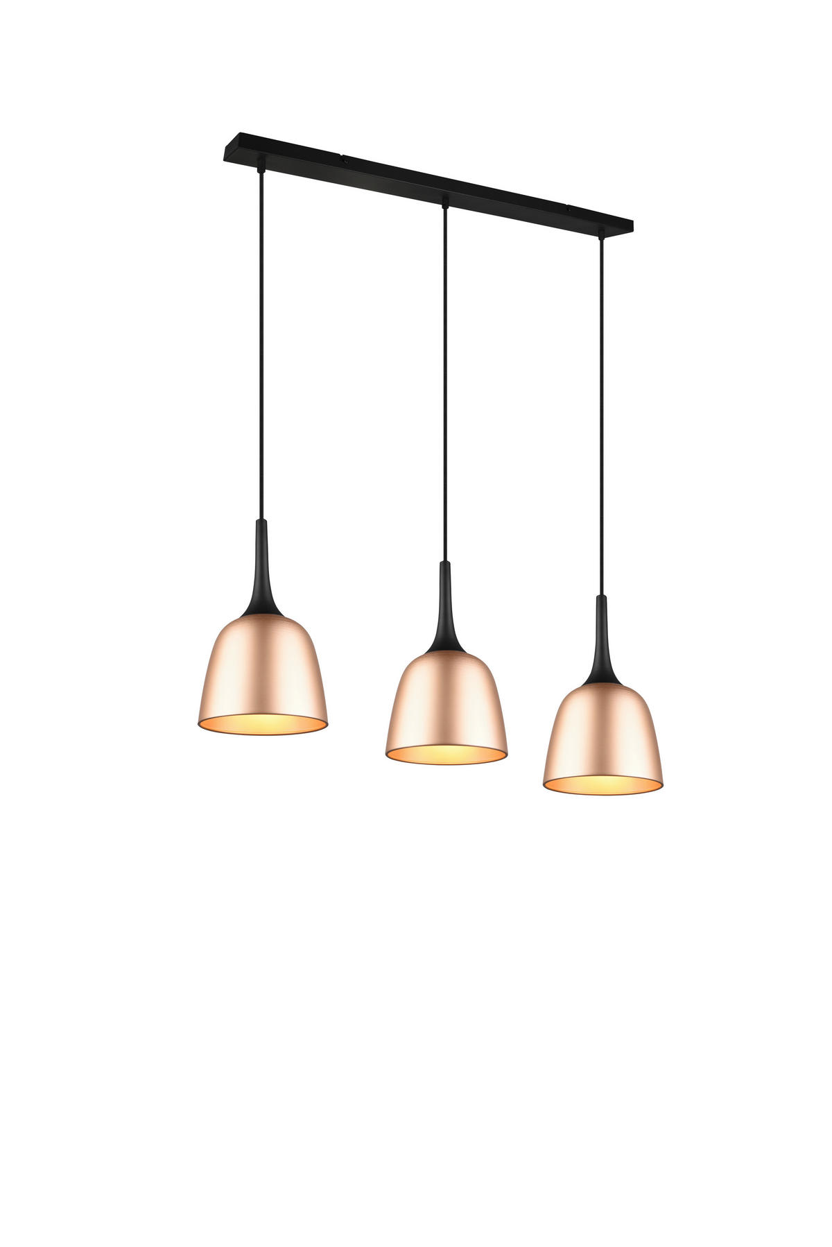 VISEČA SVETILKA  Chiron 90/150/20 cm          max. 40 W E27 - črna/barve medenine, Basics, kovina (90/150/20cm)