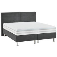 BOXSPRINGBETT 180/200 cm  in Anthrazit  - Anthrazit/Alufarben, Design, Kunststoff/Textil (180/200cm) - Beldomo - Sleep