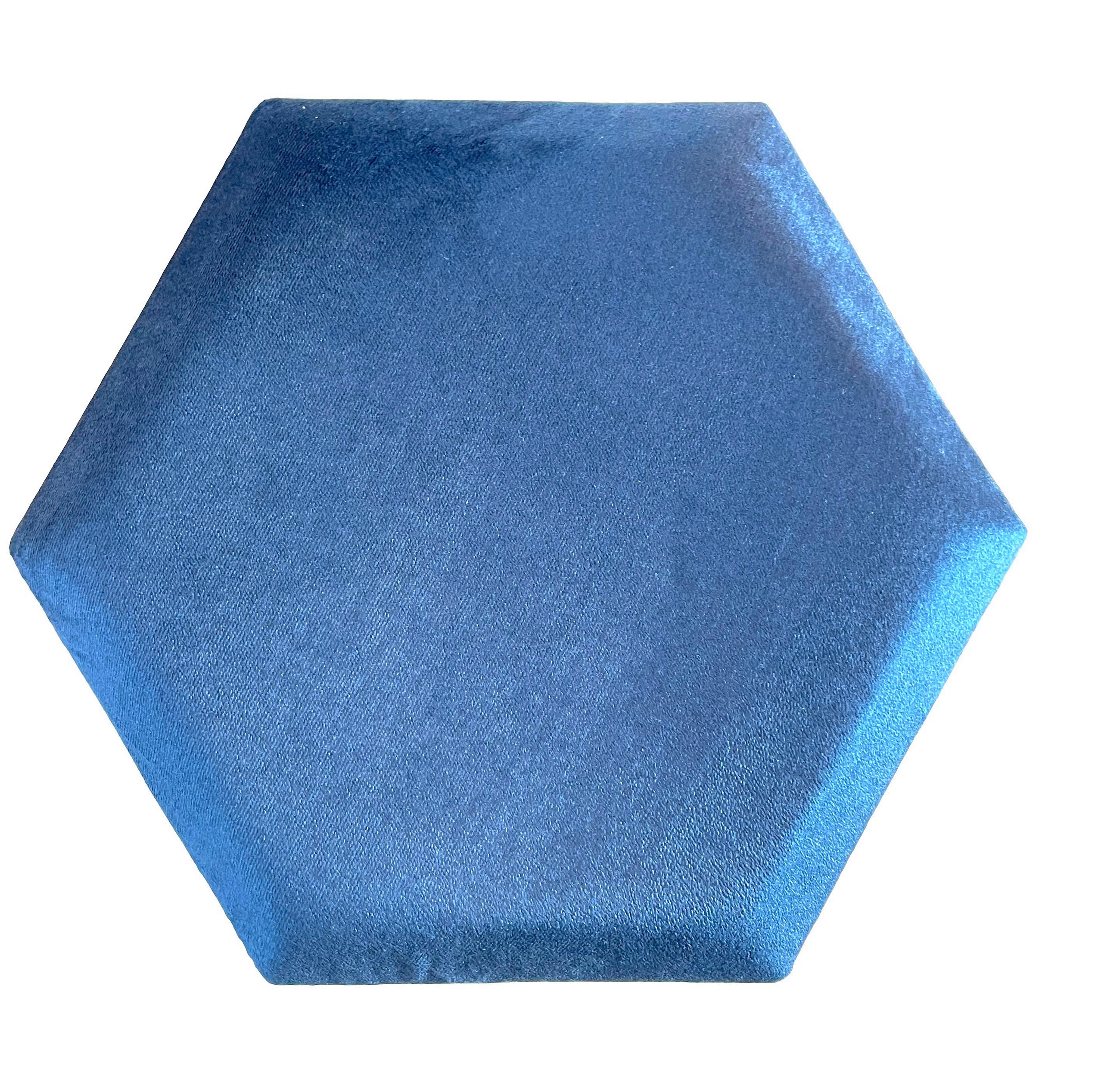 Polsterpaneel 2er-set 36x34 Cm Sechseck, Dunkelblau