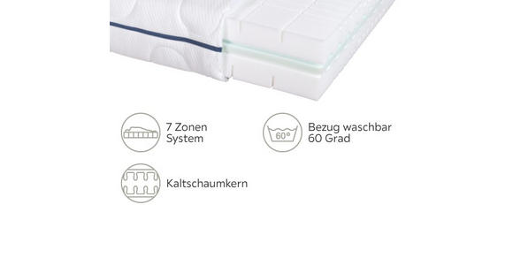 KALTSCHAUMMATRATZE 90/200 cm - Weiß, Basics, Textil (90/200cm) - Dieter Knoll