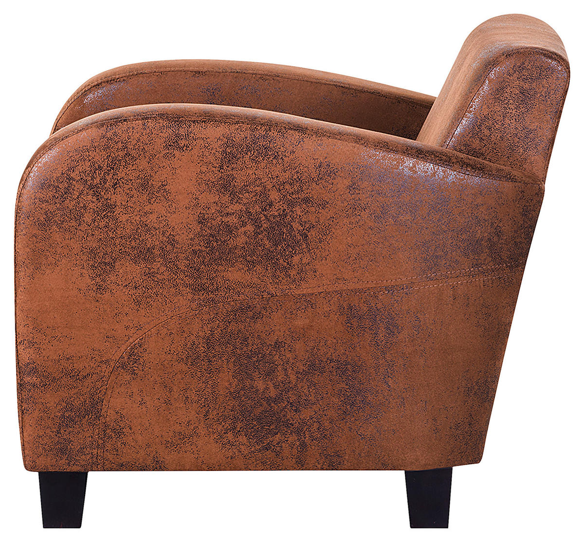 SESSEL in Lederlook Braun  - Dunkelbraun/Braun, Design, Holz/Textil (92/80/89cm) - Livetastic