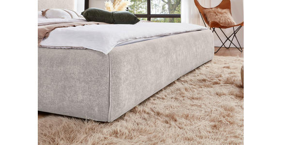 POLSTERBETT Bettkasten, Lattenroste Creme 180/200 cm  - Birkefarben/Buchefarben, Design, Holz/Textil (180/200cm) - Xora