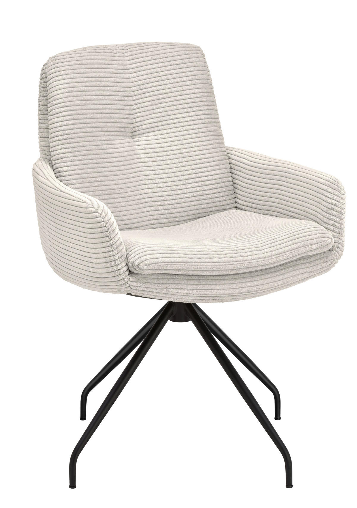 ARMLEHNSTUHL  in Cord  - Schwarz/Grau, Design, Textil/Metall (62/90/68cm) - Lomoco