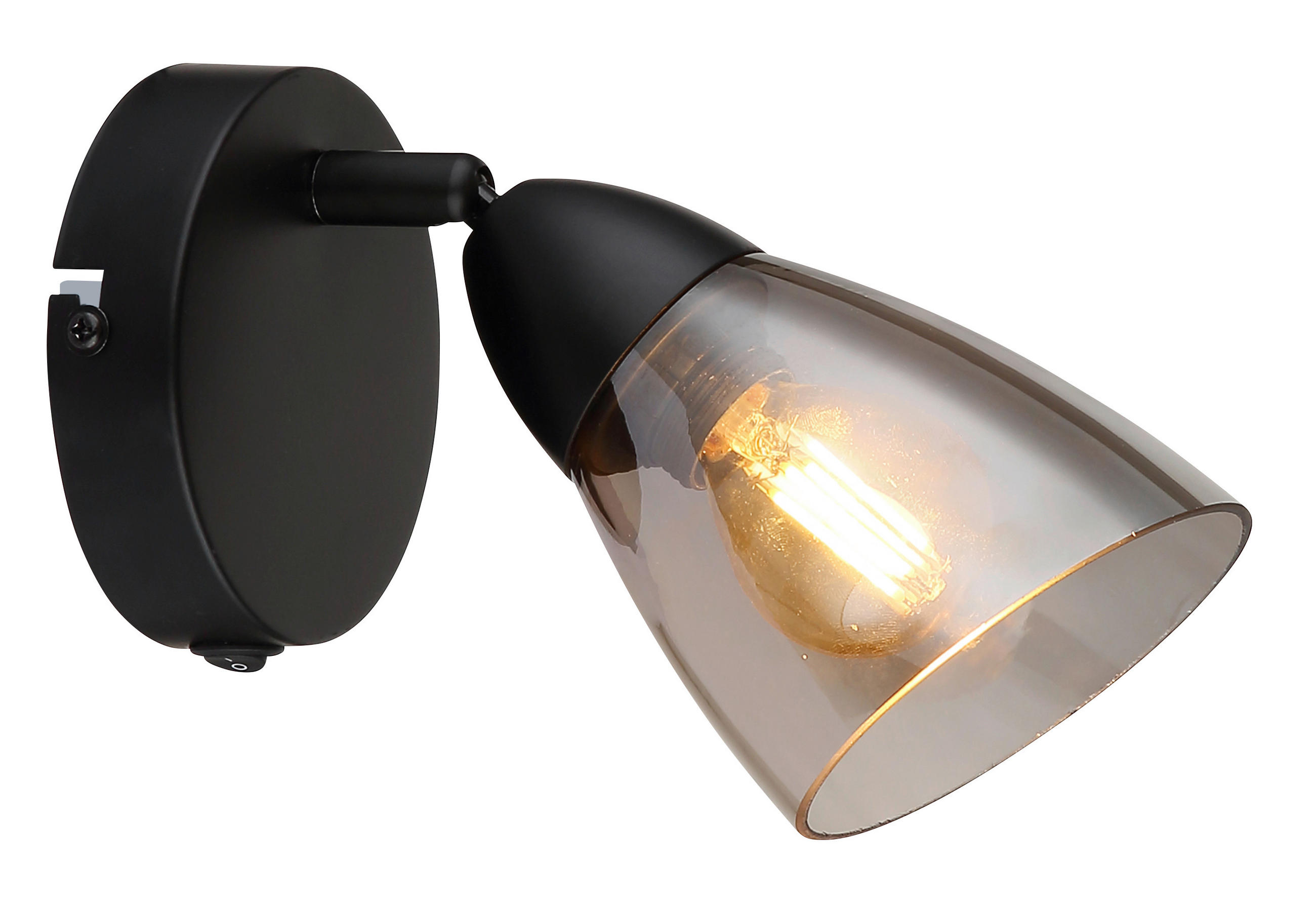STRAHLER Paula 10/18,5/15,5 cm  - Schwarz/Grau, Design, Glas/Metall (10/18,5/15,5cm) - Globo