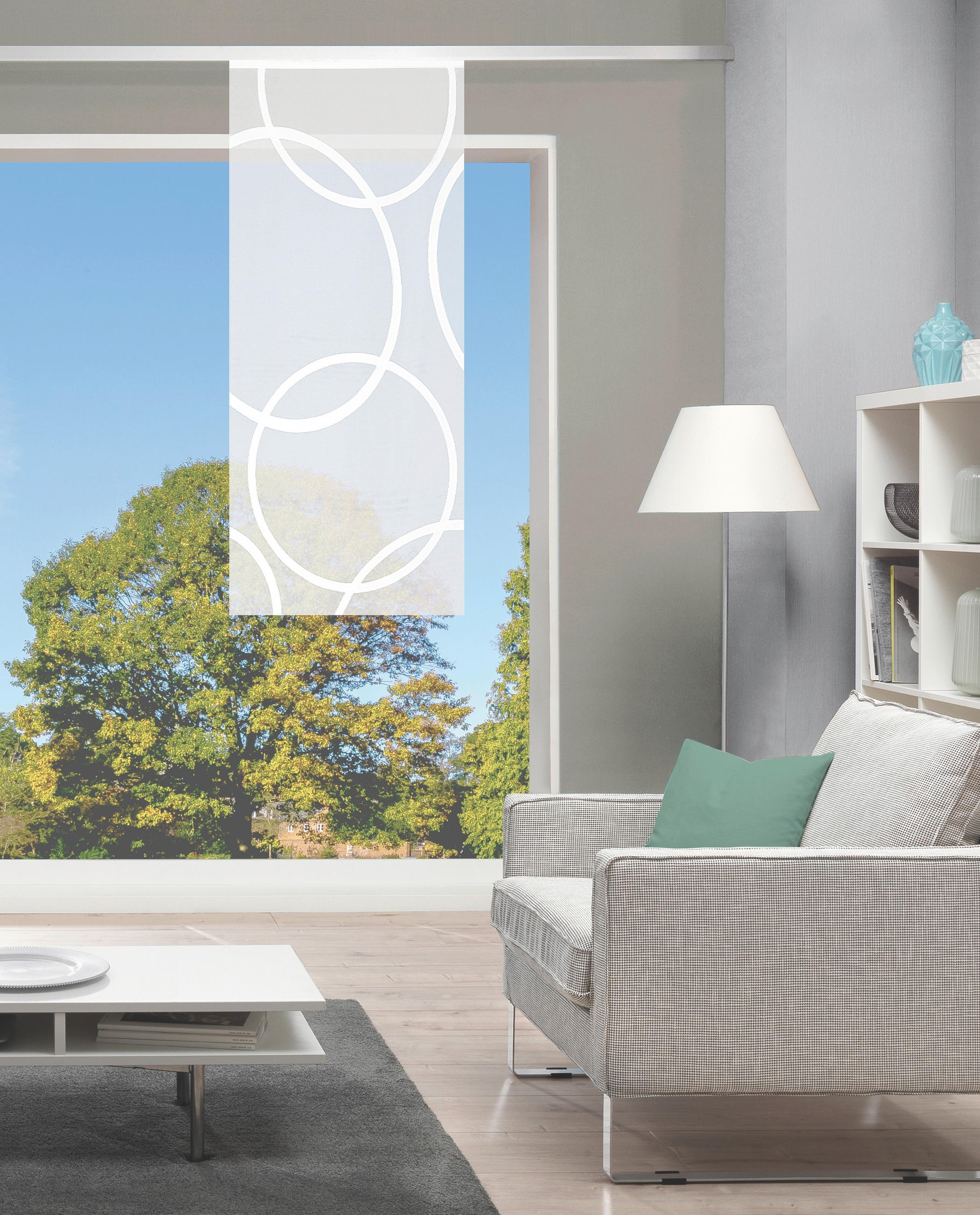 FLÄCHENVORHANG in Weiß halbtransparent  - Weiß, Basics, Textil (57/145cm)