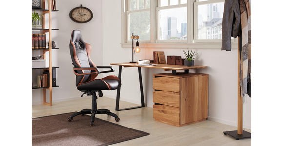 SCHREIBTISCH 140/65/75 cm  in Wildeiche  - Wildeiche/Schwarz, Natur, Holz/Metall (140/65/75cm) - Linea Natura