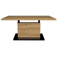 COUCHTISCH Lift 120/55-69/70 cm rechteckig Schwarz, Eiche Artisan  - Schwarz/Eiche Artisan, Design, Holzwerkstoff/Metall (120/55-69/70cm) - MID.YOU