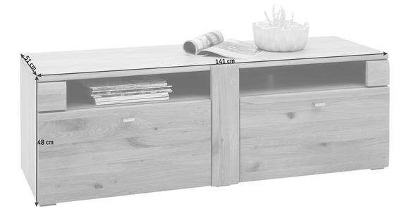 LOWBOARD Colorado in 141/48/51 cm - Eichefarben/Alufarben, KONVENTIONELL, Holz/Holzwerkstoff (141/48/51cm) - Voleo