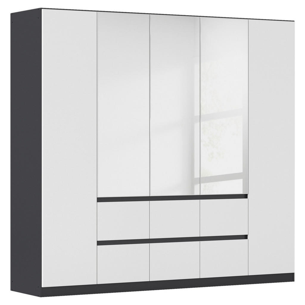 Drehtürenschrank 226cm Mainz Grau/Weiß
