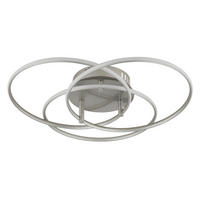 LED-DECKENLEUCHTE  45,6/9,4 cm    - Weiss/Nickelfarben, Design, Kunststoff/Metall (45,6/9,4cm) - Globo