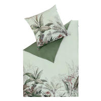 WENDEBETTWÄSCHE SW-Tropical grün Satin 140/200 cm  - Salbeigrün/Hellgrün, Basics, Textil (140/200cm) - Schöner Wohnen