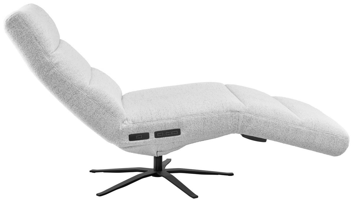 RELAXLIEGE in Flachgewebe Hellgrau  - Hellgrau/Schwarz, MODERN, Textil/Metall (82/53-115/156-206cm) - Pure Home Comfort