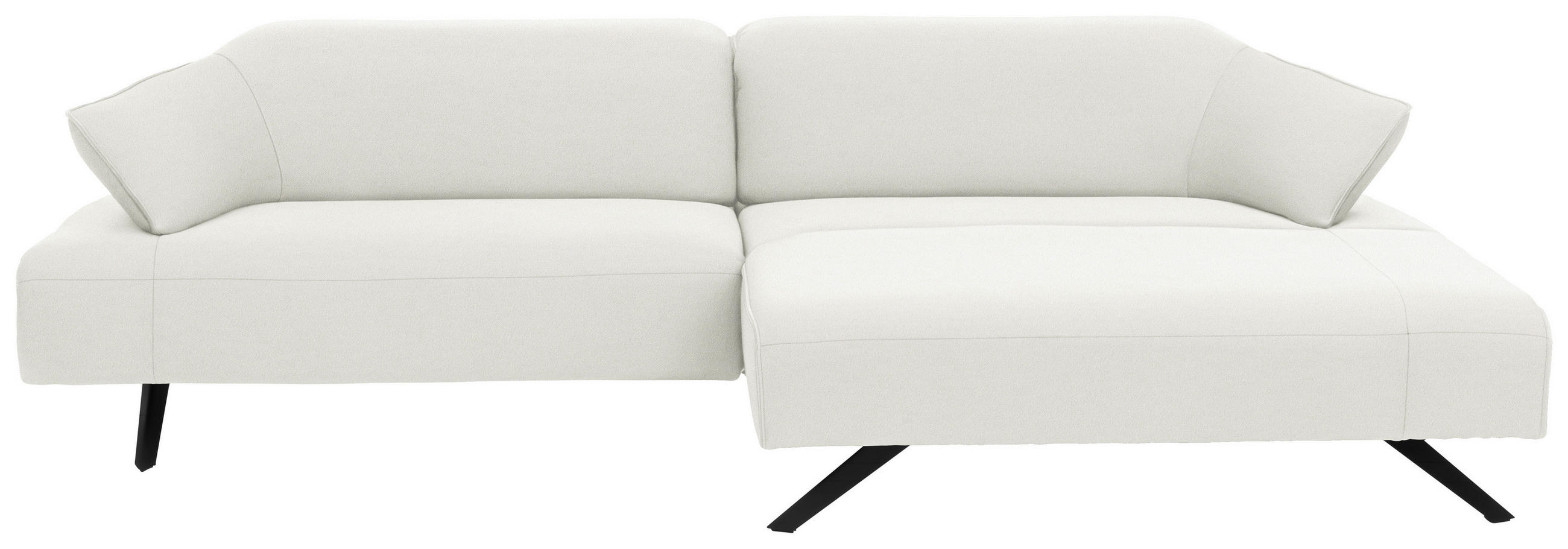 ECKSOFA in Struktur Creme  - Anthrazit/Creme, Design, Textil/Metall (276/165cm) - Himolla