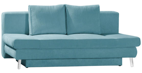 SCHLAFSOFA in Cord Türkis  - Türkis/Chromfarben, Design, Textil/Metall (200/85/90cm) - Xora