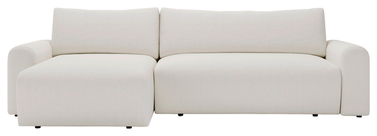 ECKSOFA Creme  - Creme/Schwarz, Design, Kunststoff/Textil (246/150cm) - Livetastic