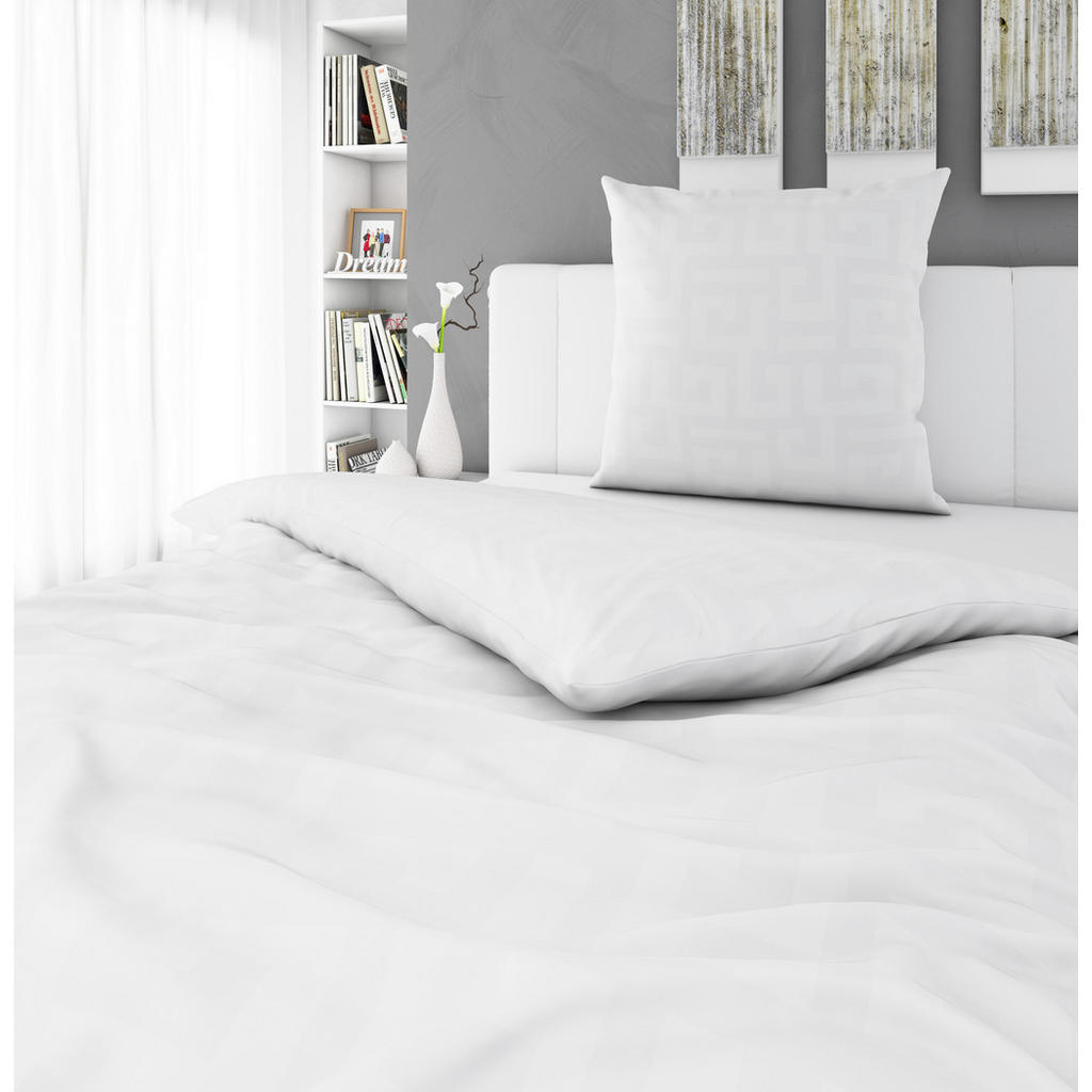 Thumbnail - Bio:Vio Wendebettwäsche, Weiß, Textil, Abstraktes, 155x220 cm, Textiles Vertrauen - Oeko-Tex®, Gots, atmungsaktiv, hautf...