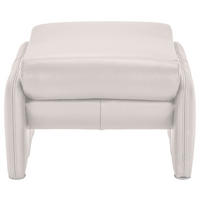 HOCKER Echtleder Hellgrau  - Chromfarben/Hellgrau, KONVENTIONELL, Leder/Metall (60/42/62cm) - Celina Home