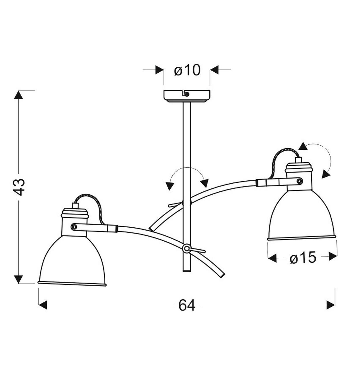 HÄNGLAMPA 15/64/43 cm  - Basics, metall (15/64/43cm)