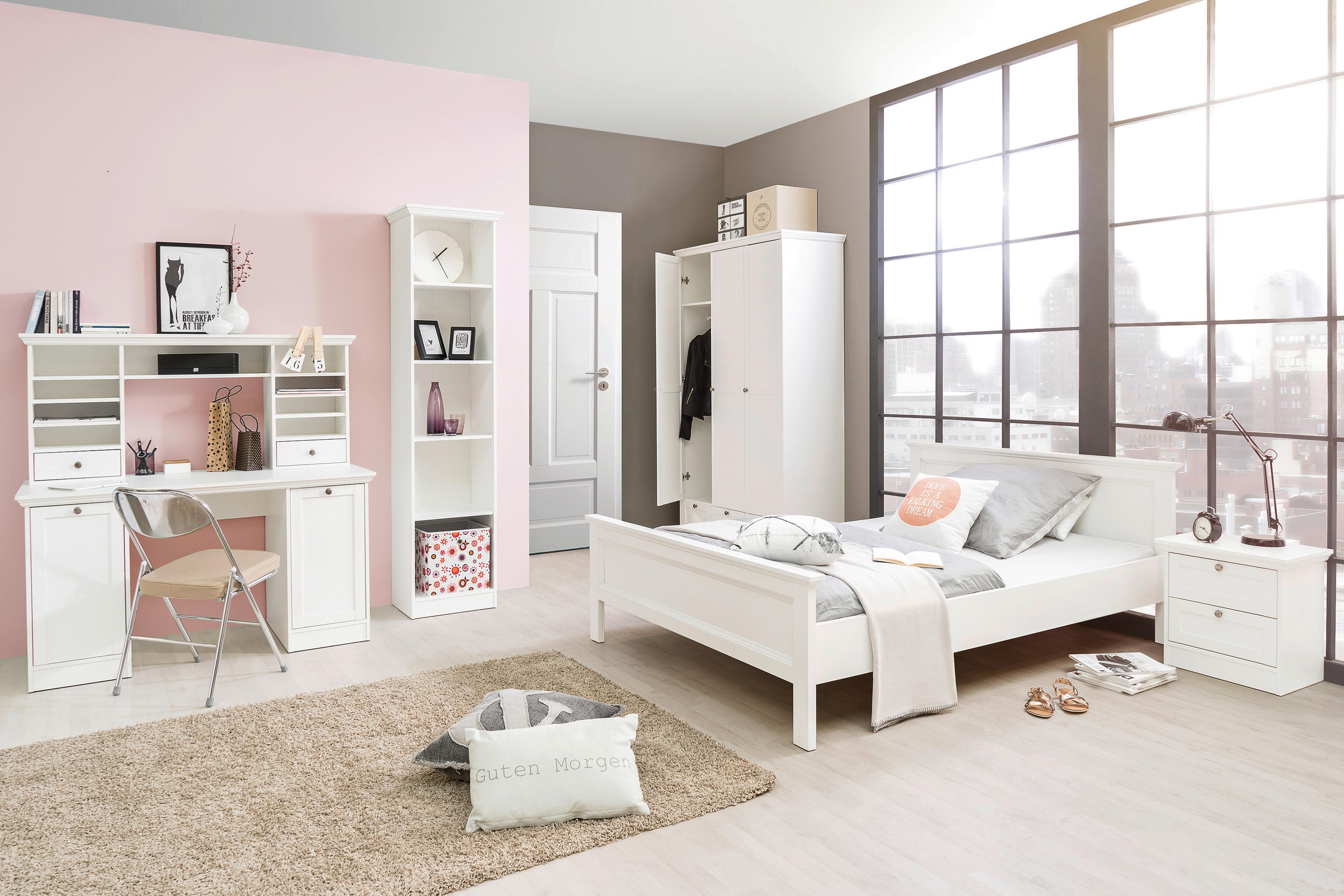 SKRIŇA S OTOČNÝMI DVERAMI, biela, 120/200/51 cm - farby duba/biela, Lifestyle, kov/kompozitné drevo (120/200/51cm) - MID.YOU