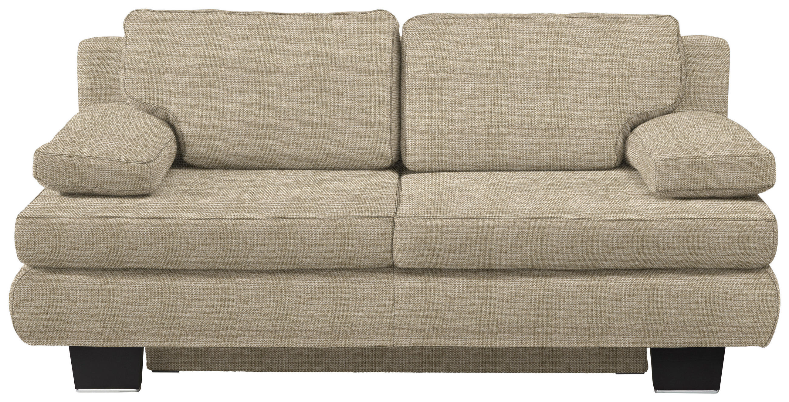 SCHLAFSOFA Sandfarben  - Sandfarben/Wengefarben, Design, Holz/Textil (203/94/100cm) - Novel