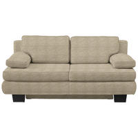 SCHLAFSOFA  mit Fußauswahl, Stoffauswahl, Schlafen auf Sitzhöhe, Rücken echt Sandfarben  - Sandfarben/Wengefarben, Design, Holz/Textil (203/94/100cm) - Novel