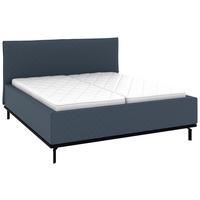 POLSTERBETT 180/200 cm,  in Dunkelblau, Matratze, Lattenrost, Bettkasten, H2 + H2 = mittel  - Graphitfarben/Weiß, Design, Holz/Textil (180/200cm) - Musterring