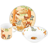 KINDERGESCHIRRSET Waldtiere Porzellan 3-teilig  - Multicolor, KONVENTIONELL, Keramik (20/20/11cm) - Ritzenhoff Breker