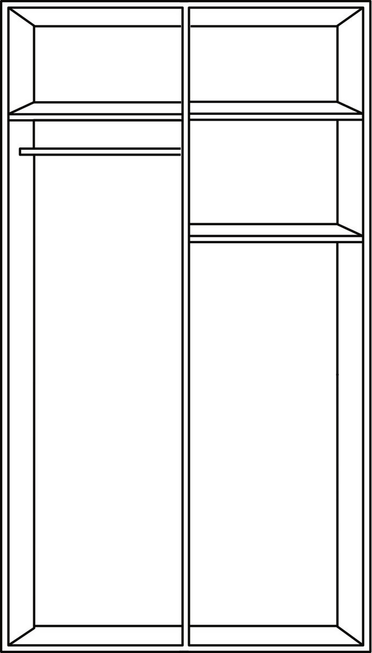 KLEIDERSCHRANK in Graphitfarben, Weiss  - Weiss/Schwarz, Konventionell, Holzwerkstoff/Kunststoff (90/199/58cm) - Boxxx