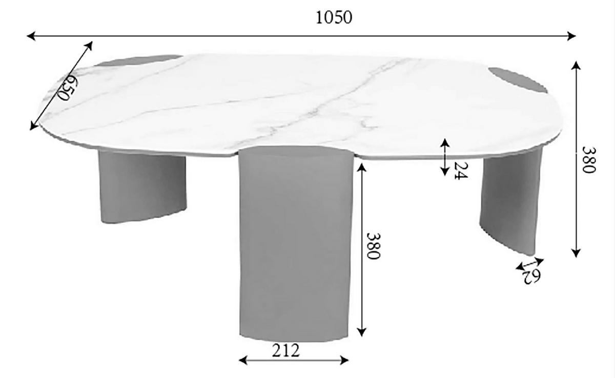 COUCHTISCH 105/65/38 cm oval Anthrazit, Weiß  - Anthrazit/Weiß, Design, Keramik/Holzwerkstoff (105/65/38cm) - Novel