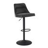 BARHOCKER Samt Grau Sitzfläche 360° drehbar  - Schwarz/Grau, Design, Textil/Metall (45/106/51cm) - MID.YOU