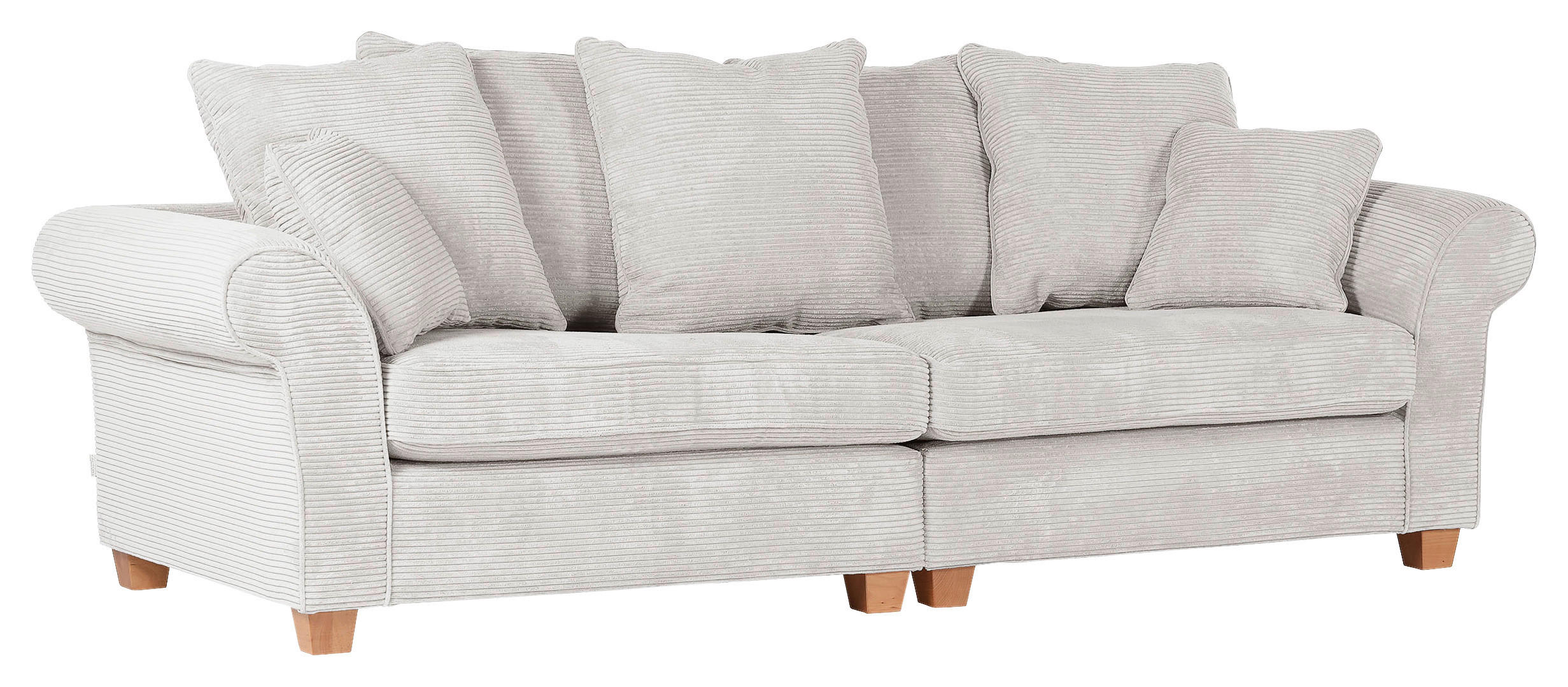 BIG SOFFA i manchester cremefärgad  - ekfärgad/cremefärgad, Lifestyle, trä/textil (264/70/111cm) - Livetastic