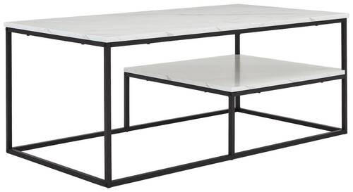 Couchtisch Sun in Metall, Holzwerkstoff 110/60/45 cm   - Weiss/Schwarz, Design, Holzwerkstoff/Metall (110/60/45cm) - MID.YOU